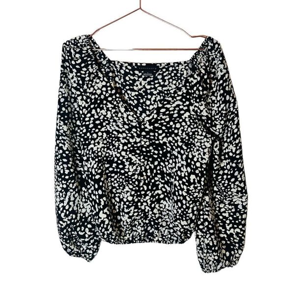 NWOT ANGL Sanctuary Black and White Print Peasant Boho Top Small - Picture 1 of 4